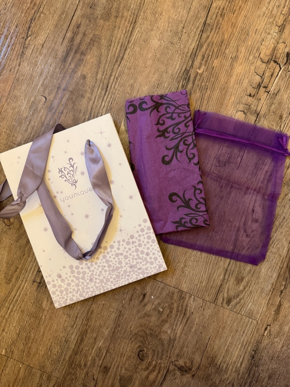 Younique Purple Gift Set with Patterned and Organza Pouches